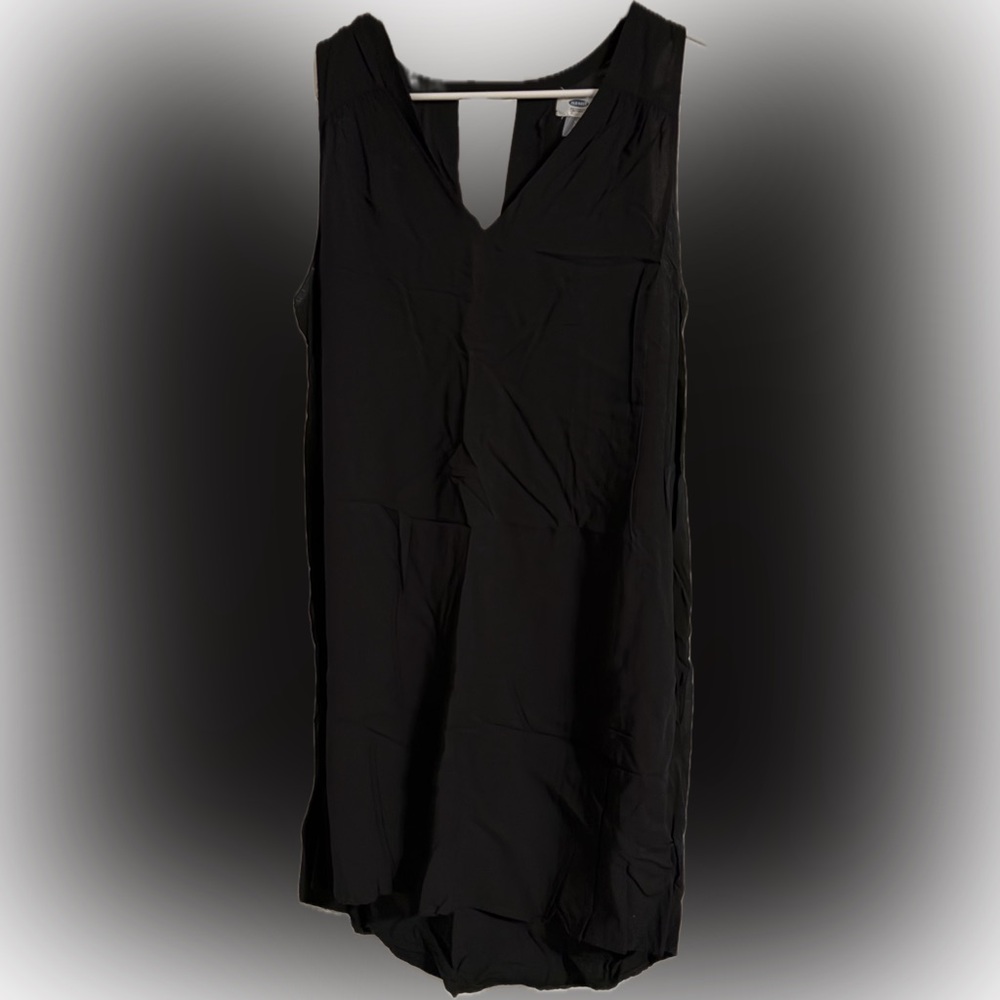 Old Navy Black Sleeveless V-Neck Midi Shift Dress - size XL, GUC